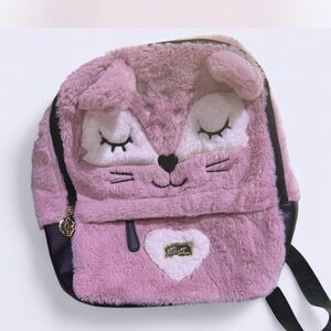Charming Pink Plush Backpack with Animal Design